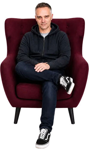 Simon Sat in Chair